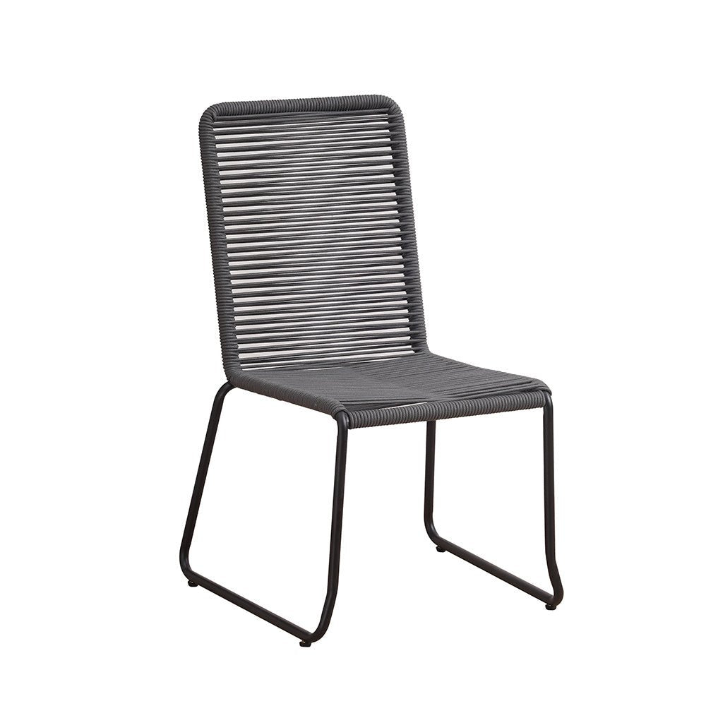 Gartenstuhl Lisa Dimehouse Anthrazit LxBxH 93x62x57 Seil Weiß Foto diagonale Vorderansicht
