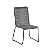 Gartenstuhl Lisa Dimehouse Anthrazit LxBxH 93x62x57 Seil Weiß Foto diagonale Vorderansicht
