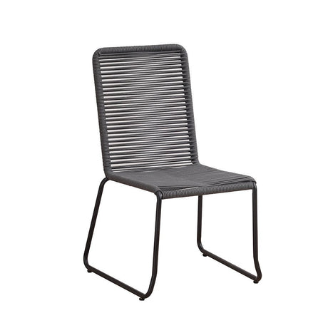 Gartenstuhl Lisa Dimehouse Anthrazit LxBxH 93x62x57 Seil Weiß Foto diagonale Vorderansicht