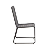 Gartenstuhl Lisa Dimehouse Anthrazit LxBxH 93x62x57 Seil Weiß Foto Seitenansicht