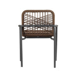 Gartenstuhl Nila Dimehouse Braun LxBxH 64x55x55 Seil Weißes Foto diagonale Rückansicht