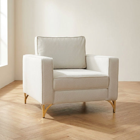 Sessel Stimmungsvolles Foto Berlin Cream Gold in Modern Innenraum
