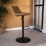 Barhocker Keston Dimehouse Cognac LxBxH 82x52x39 Mikrofaser Stimmungsvolles Foto Seitenansicht