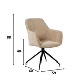 Esszimmerstuhl Camiel Dimehouse Beige LxBxH 62x61x54 Stoff Weiß Fotogrößenangabe