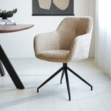 Esszimmerstuhl Camiel Dimehouse Beige LxBxH 62x61x54 Stoff Stimmungsvolles Foto diagonale Vorderansicht