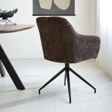 Esszimmerstuhl Camiel Dimehouse Braun LxBxH 62x61x54 Stoff Stimmungsvolle Fotodiagonale Rückansicht