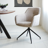 Esszimmerstuhl Camiel Dimehouse Grau LxBxH 62x61x54 Stoff Stimmungsvolles Foto diagonal von vorne