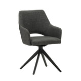Esszimmerstuhl Sid Dimehouse Anthrazit LxBxH 59x56x53 Stoff Weiß Foto diagonale Vorderansicht
