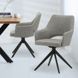 Esszimmerstuhl Sid Dimehouse Grau LxBxH 59x56x53 Stoff Stimmungsvolles Foto diagonal von vorne