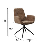 Esszimmerstuhl Nela Dimehouse Taupe LxBxH 64x64x52 Stoff Weiß Fotogrößenangabe