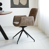 Esszimmerstuhl Nela Dimehouse Taupe LxBxH 64x64x52 Stoff Stimmungsvolle Foto-Seitenansicht