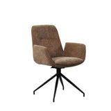 Esszimmerstuhl Nela Dimehouse Taupe LxBxH 64x64x52 Stoff Weißes Foto, diagonale Vorderansicht