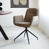 Esszimmerstuhl Nela Dimehouse Taupe LxBxH 64x64x52 Stoff Stimmungsvolles Foto diagonale Vorderansicht