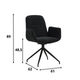 Esszimmerstuhl Nela Dimehouse Schwarz LxBxH 64x64x52 Stoff Weiß Fotogrößenangabe