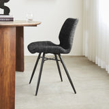 Esszimmerstuhl Beau Chenille Dimehouse Anthrazit LxBxH 72x68x50 Stoff Stimmungsvolle Foto-Seitenansicht