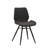 Esszimmerstuhl Beau Chenille Dimehouse Anthrazit LxBxH 72x68x50 Stoff Weiß Foto diagonale Vorderansicht
