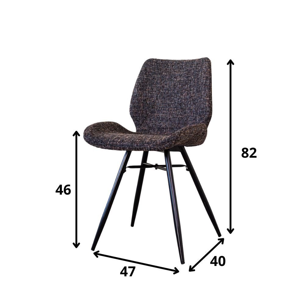 Esszimmerstuhl Beau Chenille Dimehouse Anthrazit LxBxH 72x68x50 Stoff Weiß Fotogrößenangabe