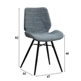 Esszimmerstuhl Beau Chenille Dimehouse Blau LxBxH 72x68x50 Stoff Weiß Fotogrößenangabe