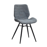 Esszimmerstuhl Beau Chenille Dimehouse Blau LxBxH 72x68x50 Stoff Weißes Foto diagonale Vorderansicht