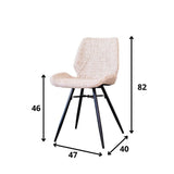 Esszimmerstuhl Beau Chenille Dimehouse Weiß LxBxH 72x68x50 Stoff Weiße Fotogrößenangabe