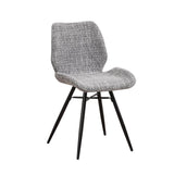 Esszimmerstuhl Beau Chenille Dimehouse Grau LxBxH 72x68x50 Stoff Weißes Foto diagonale Vorderansicht