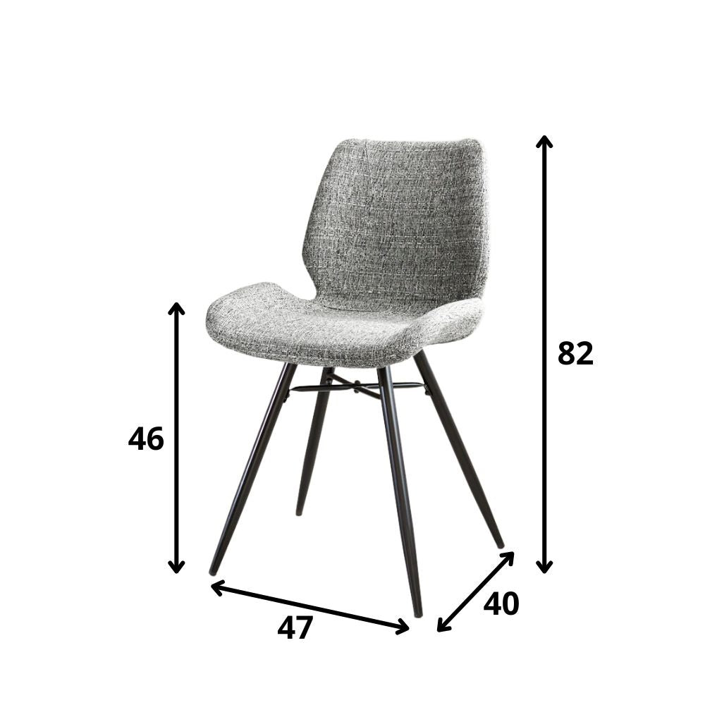 Esszimmerstuhl Beau Chenille Dimehouse Grau LxBxH 72x68x50 Stoff Weiß Fotogrößenangabe