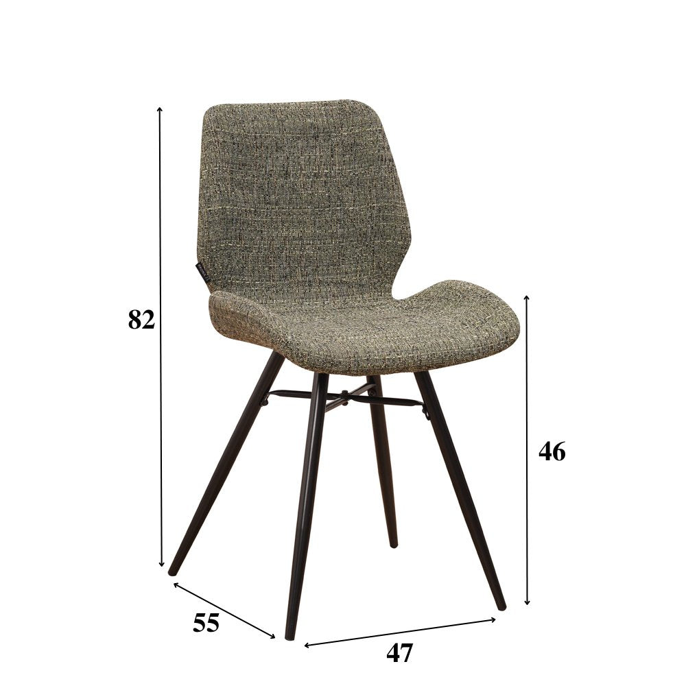 Esszimmerstuhl Beau Chenille Dimehouse Grün LxBxH 72x68x50 Stoff Weiß Fotogrößenangabe
