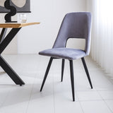 Esszimmerstuhl Mila Dimehouse Grau LxBxH 66x57x49 Stoff Stimmungsvolles Foto diagonal von vorne