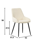 Esszimmerstuhl Elle Dimehouse Weiß LxBxH 64x61x56 Stoff Weiße Fotogrößenangabe