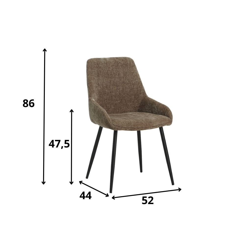 Esszimmerstuhl Elle Dimehouse Taupe LxBxH 64x61x56 Stoff Weiß Fotogrößenangabe