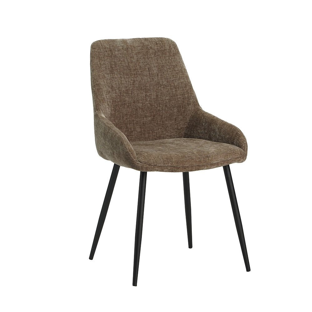 Esszimmerstuhl Elle Dimehouse Taupe LxBxH 64x61x56 Stoff Weißes Foto, diagonale Vorderansicht
