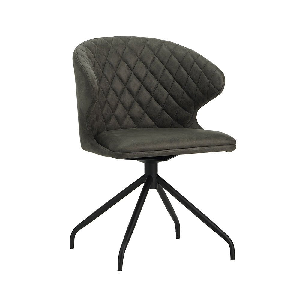 Esszimmerstuhl Eloi Dimehouse Anthrazit LxBxH 58x58x54 Stoff Weiß Foto diagonale Vorderansicht