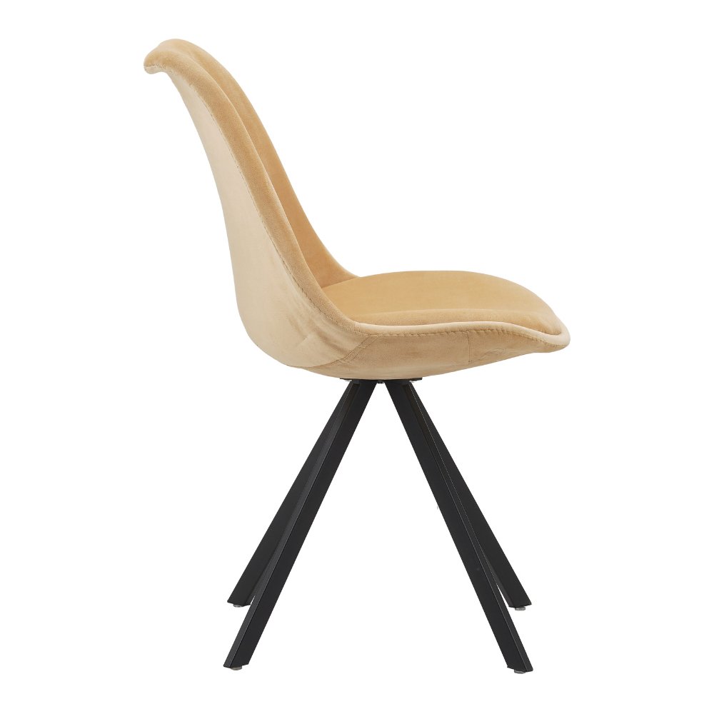 Esszimmerstuhl Jace Dimehouse Beige LxBxH 70x58x53 Stoff Weiß Foto Seitenansicht
