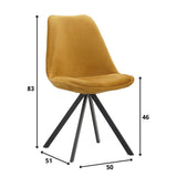 Esszimmerstuhl Jace Dimehouse Gelb LxBxH 70x58x53 Stoff Weiß Fotogrößenangabe