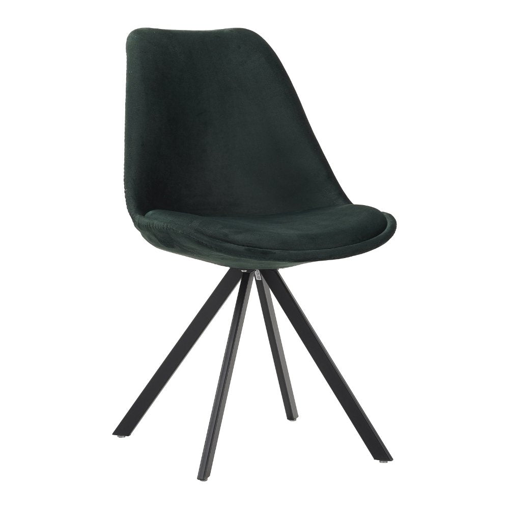 Esszimmerstuhl Jace Dimehouse Grün LxBxH 70x58x53 Stoff Weißes Foto diagonale Vorderansicht