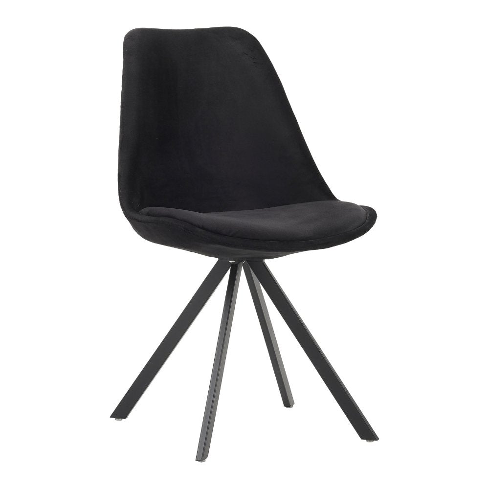 Esszimmerstuhl Jace Dimehouse Schwarz LxBxH 70x58x53 Stoff Weißes Foto, diagonale Vorderansicht