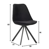 Esszimmerstuhl Jace Dimehouse Schwarz LxBxH 70x58x53 Stoff Weiß Fotogrößenangabe