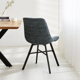 Esszimmerstuhl Jada Chenille Dimehouse Blau LxBxH 79x57x53 Stoff Stimmungsvolle Fotodiagonale Rückansicht