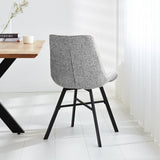 Esszimmerstuhl Jada Dimehouse Grau LxBxH 79x57x53 Stoff Stimmungsvolle Fotodiagonale Rückansicht