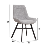 Esszimmerstuhl Jada Dimehouse Grau LxBxH 79x57x53 Stoff Weiß Fotogrößenangabe