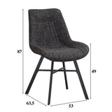 Esszimmerstuhl Jada Chenille Dimehouse Schwarz LxBxH 79x57x53 Stoff Weiß Fotogrößenangabe
