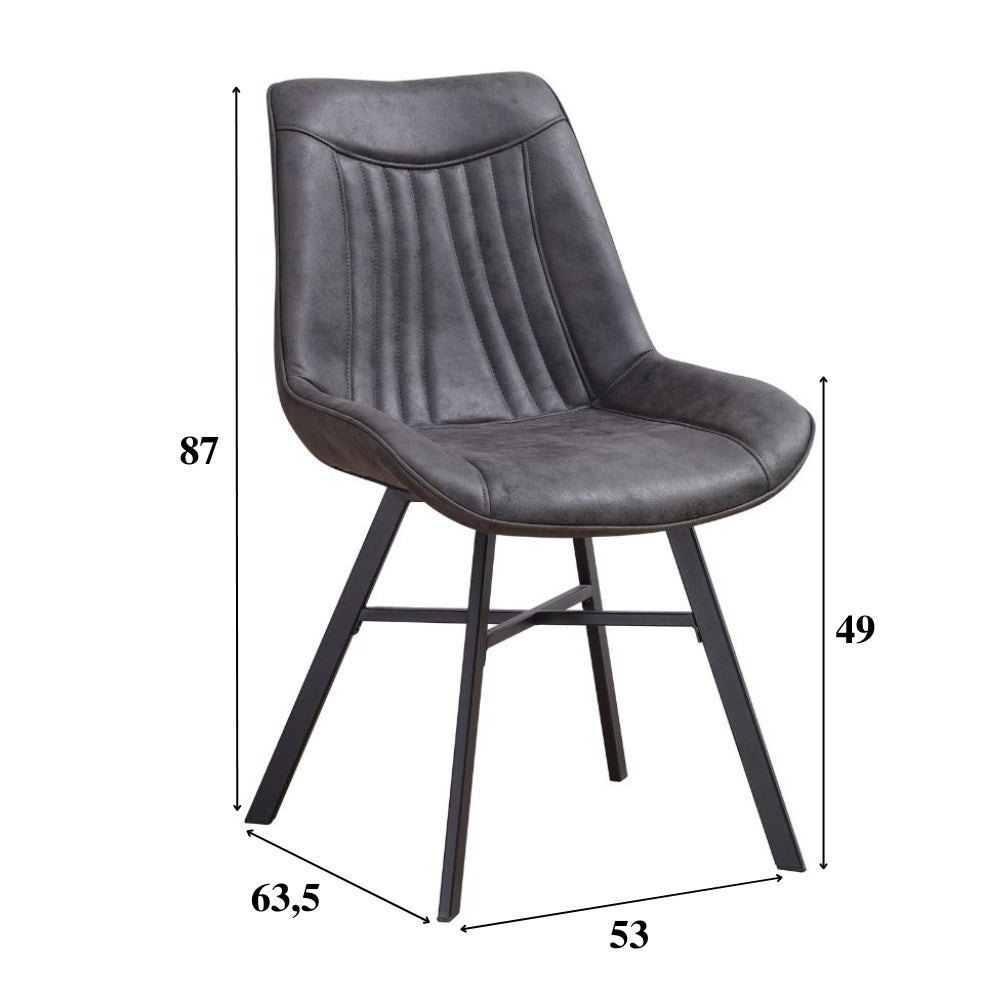 Esszimmerstuhl Jada Ecoleer Dimehouse Anthrazit LxBxH 79x57x53 Ecoleather Weiß Fotogrößenangabe