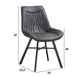 Esszimmerstuhl Jada Ecoleer Dimehouse Anthrazit LxBxH 79x57x53 Ecoleather Weiß Fotogrößenangabe