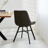Esszimmerstuhl Jada Ecoleer Dimehouse Anthrazit LxBxH 79x57x53 Öko-Leder Stimmungsvolle Fotodiagonale Rückansicht