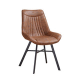 Esszimmerstuhl Jada Ecoleer Dimehouse Cognac LxBxH 79x57x53 Öko-Leder Weißes Foto diagonale Vorderansicht