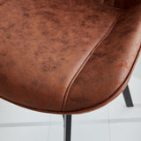 Esszimmerstuhl Jada Ecoleer Dimehouse Cognac LxBxH 79x57x53 Öko-Leder Stimmungsvolles Fotodetail