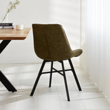 Esszimmerstuhl Jada Ecoleer Dimehouse Grün LxBxH 79x57x53 Öko-Leder Stimmungsvolles Foto diagonale Rückansicht