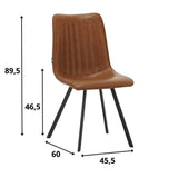 Esszimmerstuhl Jimmy Kunstleder Dimehouse Cognac LxBxH 75x57x51 Kunstleder Weiße Fotogrößenangabe
