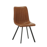 Esszimmerstuhl Jimmy Kunstleder Dimehouse Cognac LxBxH 75x57x51 Kunstleder Weißes Foto diagonale Vorderansicht