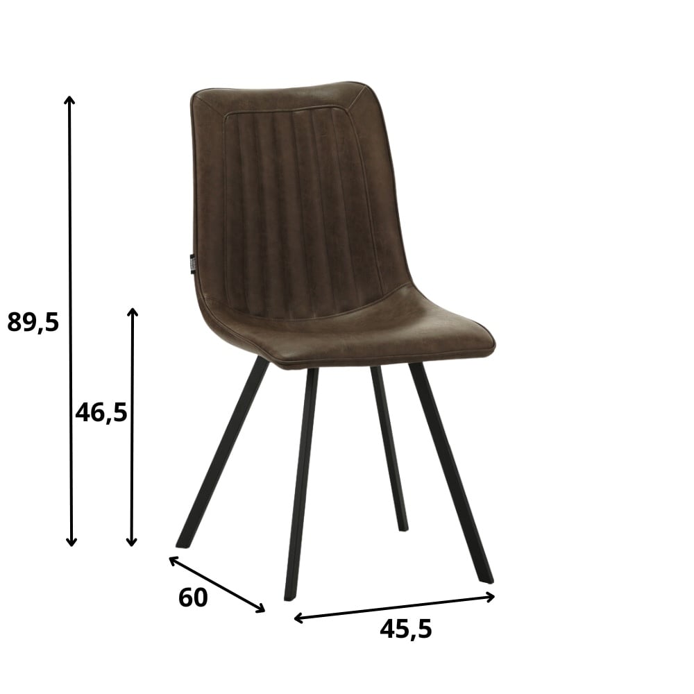 Esszimmerstuhl Jimmy Kunstleder Dimehouse Taupe LxBxH 75x57x51 Kunstleder Weiße Fotogrößenangabe